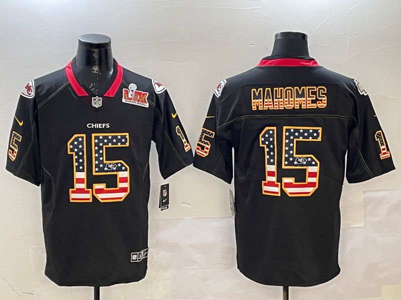 Men Kansas City Chiefs #15 Mahomes Black National Flag 2025 Nike Limited NFL Jersey style 2112->kansas city chiefs->NFL Jersey